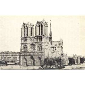  1920s Vintage Postcard Cathedral of Notre Dame   Paris 