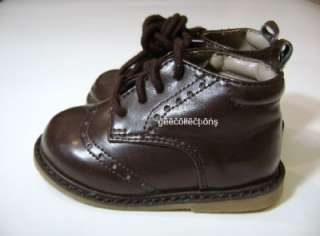 GAP Toddler Kid Boys Lace Up Brown Dress Boots Shoes EUC  