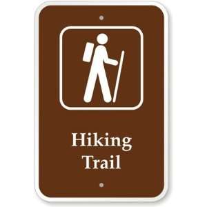 Hiking Trail (with Graphic) Aluminum Sign, 18 x 12