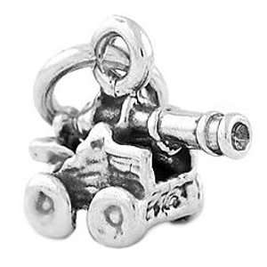    Silver Small Three Dimensional Battle Cannon Charm Jewelry