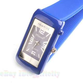 6x Womens Elegant Blue Charms Silica Gel Electronic Wristwatch 24cm 