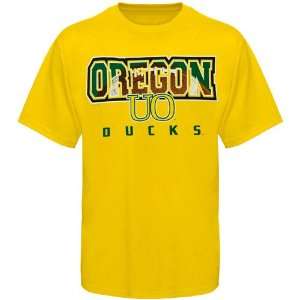  Oregon Ducks Yellow Football Cut Out T shirt Sports 