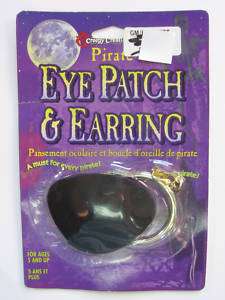 Halloween Costume Pirate Eye Patch & Earring NIP Sailor  