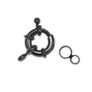  Gun Metal Plated Large Spring Ring Clasp With Removable Ring 