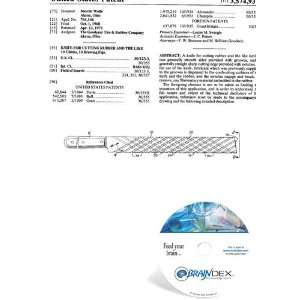  NEW Patent CD for KNIFE FOR CUTTING RUBBER AND THE LIKE 