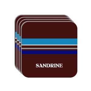 Personal Name Gift   SANDRINE Set of 4 Mini Mousepad Coasters (blue 