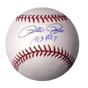  Pete Rose MLB Baseball w/ 63 ROY Inscription Sports 