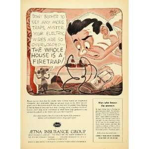  1954 Ad Aetna Insurance Abner Dean Public Electrical 