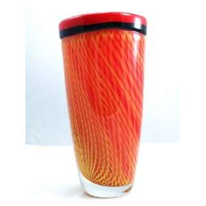  Italian Design Dazzling Rosso Glass Vase Patio, Lawn 