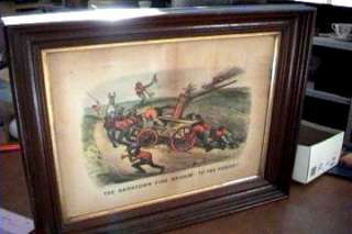 1884 Currier + Ives Darktown Fire Brigade Rescue B 7  