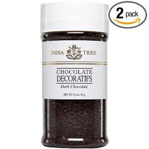 India Tree Decoratifs Dark Chocolate Natural, 2.2 Ounce (Pack of 2)