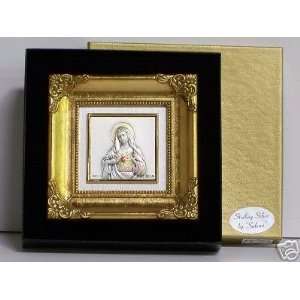  Sterling Silver Plated Frame   Immaculate Heart of Mary 