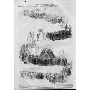  Funeral Procession Late King Of Holland Antique Print