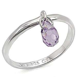  Size 11 Amethyst Genuine Stone Sterling Silver Plated Ring 