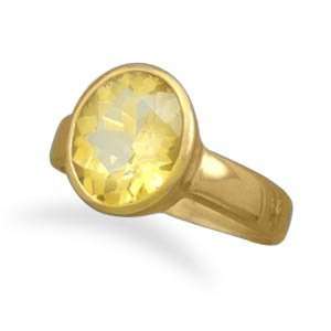  14 Karat Gold Plated Citrine Ring Jewelry