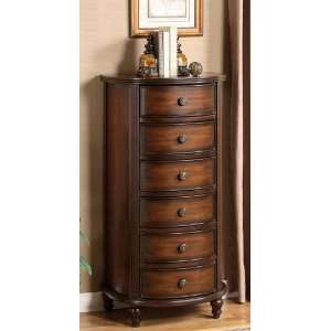  Cabinet with Bun Shaped Legs in Dark Brown Finish