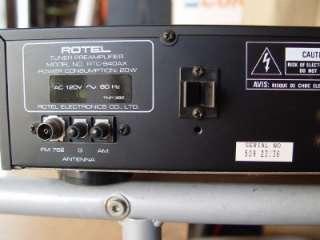 ROTEL AM FM Stereo Tuner PreAmplifier Amplifier RTC 940AX Works Nice 