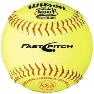  Wilson 12 ASA 375 Comp. Yellow Fastpitch Softball   12 