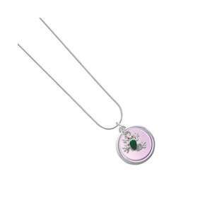 Mini Green Tree Frog Light Purple Pearl Acrylic Pendant Snake Chain 