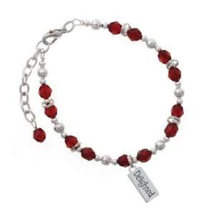 Delighted Rectangle Maroon Czech Glass Beaded Charm Bracelet [Jewelry]