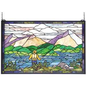  Gone Fly Fishing Stained Glass Window