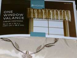 New Cream Floral Embroidery Window Valance Curtain  