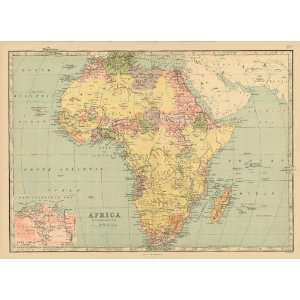  Bartholomew 1881 Antique Map of Africa