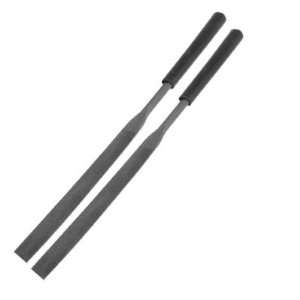   4mm x 160mm Black Plastic Handle Flat Needle File Cutting Tools 10 Pcs