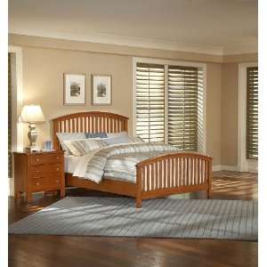  Queen Arched Slat Bed by Vaughan Bassett   Light Solid 