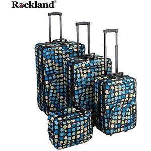 Rockland Deluxe Multi Dot 4 pc Luggage set Rolling NEW  