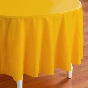   School Bus Yellow (Yellow) Round Plastic Tablecover 