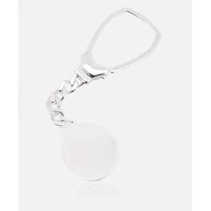  Sterling Silver Small Plain Round Key Chain Jewelry