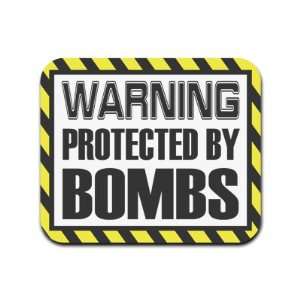  Warning Protected By Bombs Mousepad Mouse Pad