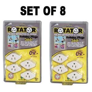  ROTATOR GR7100 Swivel Socket Power Adaptor, 8 Pack