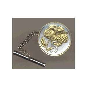    Two Tone Gold on Silver World Coin Tie Tack