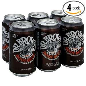 Dr. Brown Root Beer Soda 6 pack, 12 ounces (Pack of4)  