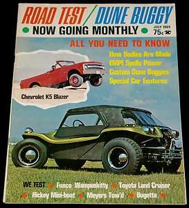 JULY 1969 ROAD TEST/DUNE BUGGY MAGAZINE CHEVY K5 BLAZER  