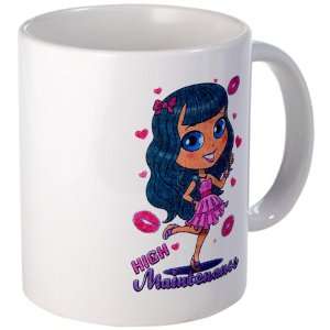  Mug (Coffee Drink Cup) High Maintenance Girl with Kisses 