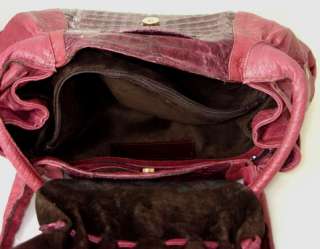 RJC COUTURE BURGUNDY REAL NEW OSTRICH & CROCODILE BAG  
