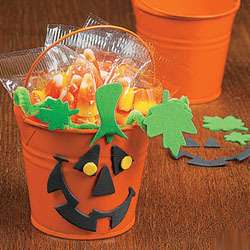 Lot of 12 Pumpkin Bucket Craft Kit Halloween Party  