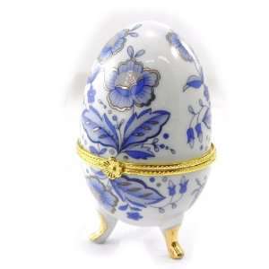  Porcelain egg Romantisme blue white. Jewelry