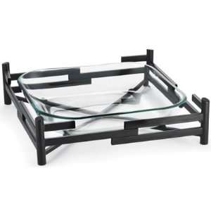  Blackwell Collection Square Bowl with Metal Rack   19 