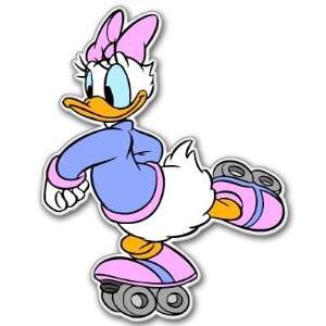  Disney Daisy Duck Rollerblading bumper sticker 4 x 4 