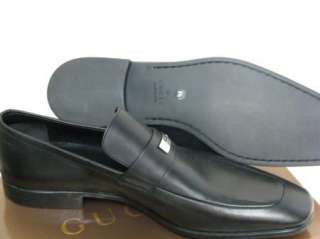 GUCCI SHOES sandals loafers BLACK leather rubber sole new  