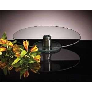 GLASS TURN TABLE   GLASS TURN TABLE WITH METAL STAND   glass platter 