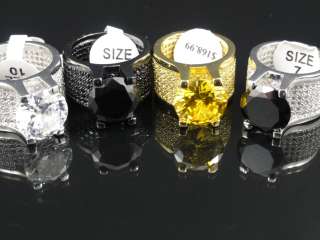   14k Gold Finish Diamond Simulate Ring Band 4 Different Color Available