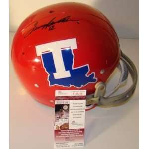  TERRY BRADSHAW SIGNED F/S Louisiana Tech RK Helmet JSA 