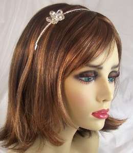 CLEAR RHINESTONE Flower Headband Hair Accessory Bridal  