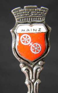 Vintage MAINZ Germany Enamel .800 SilverSpoon