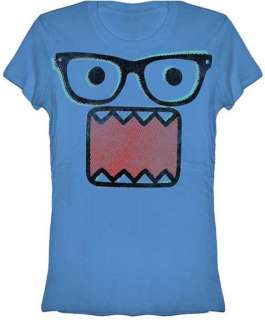 DOMO T Shirt Tee NEW Dorky Glasses (JUNIOR) blue  
